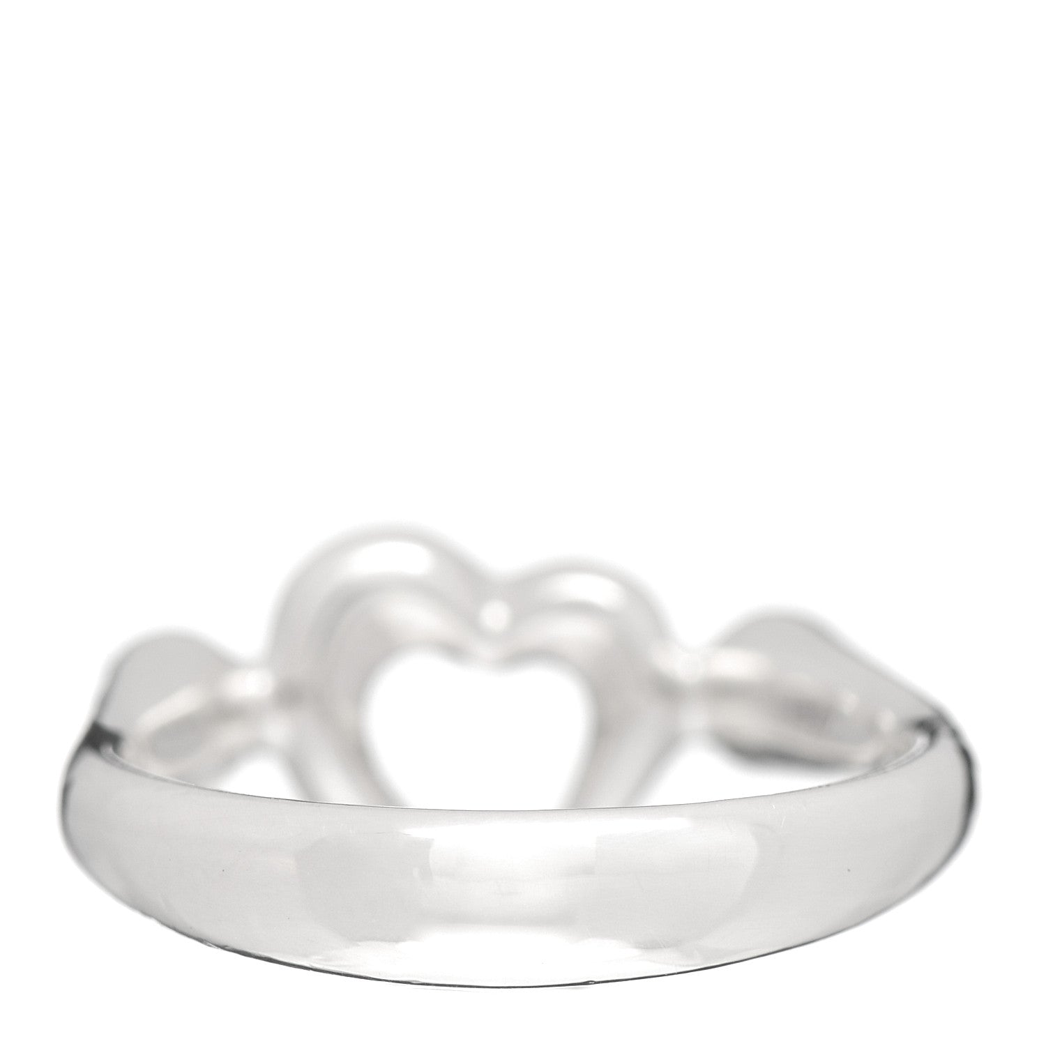 Tiffany Sterling Silver Diamond Elsa Peretti Open Heart Ring 49 5 4 of 5