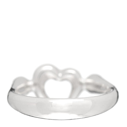 Tiffany Sterling Silver Diamond Elsa Peretti Open Heart Ring 49 5 4 of 5