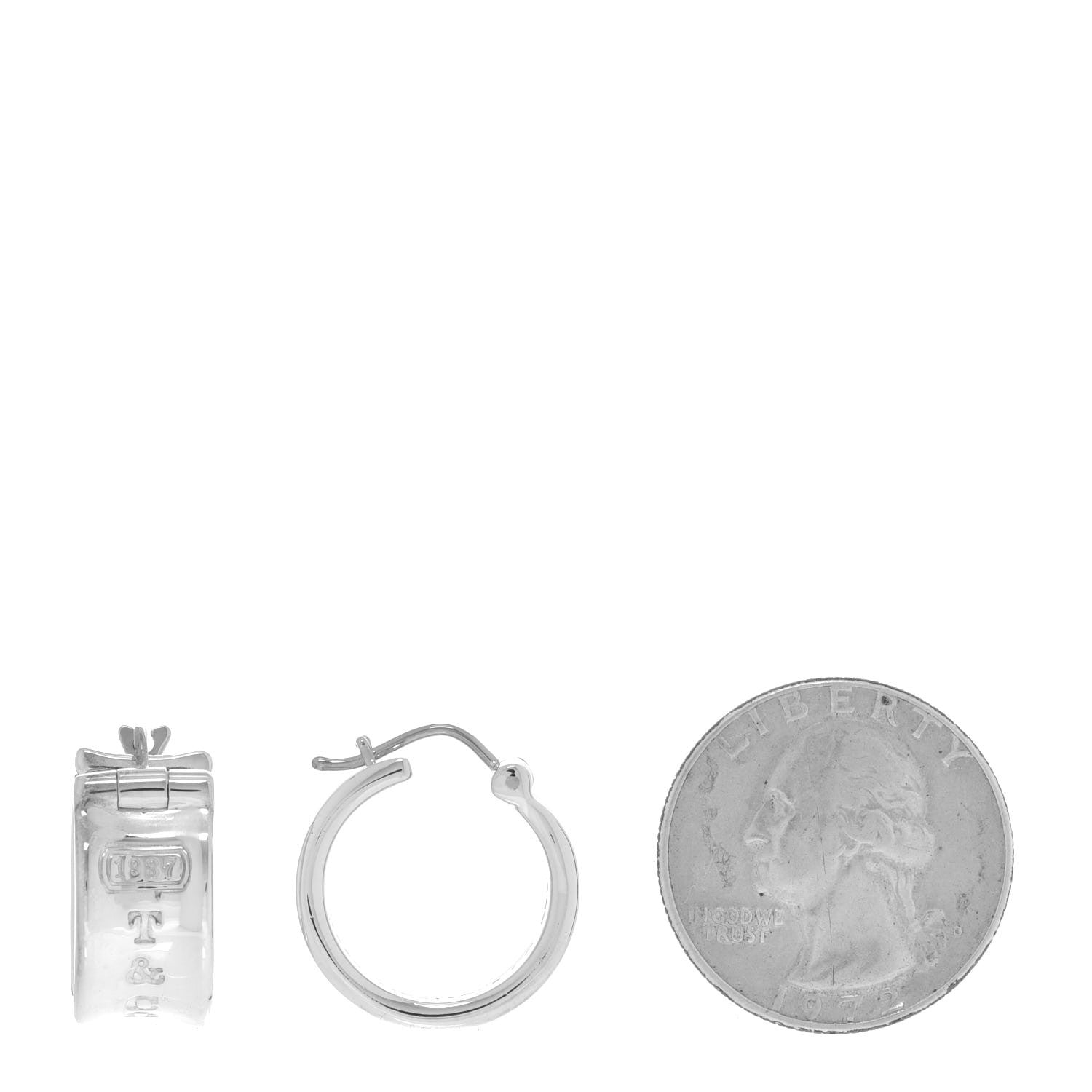 Tiffany Sterling Silver Wide 1837 Hoop Earrings 2 of 5
