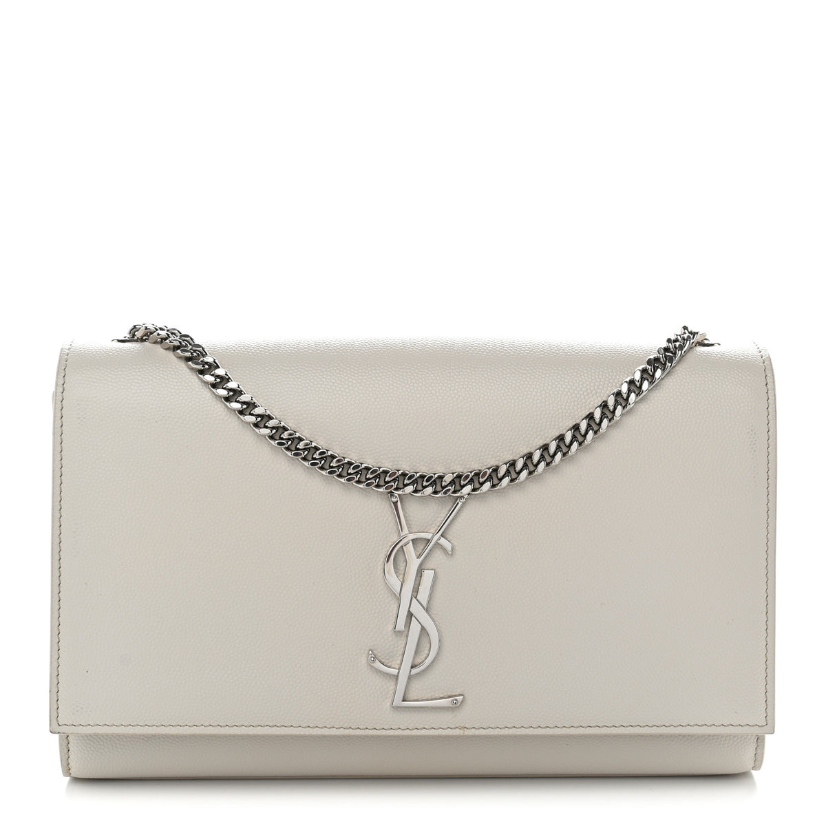 Grain De Poudre Medium Classic Monogram Kate Satchel Icy White