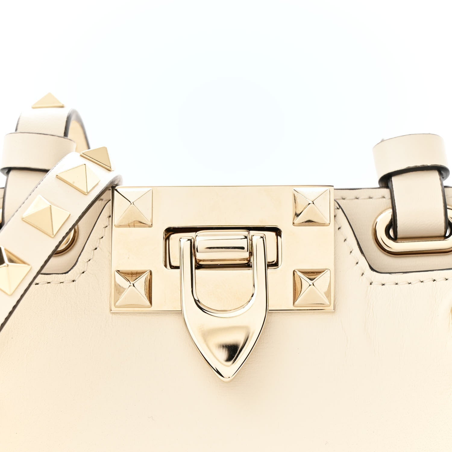 Valentino Garavani Vitello Rockstud Mini Crossbody Ivory 7 of 9