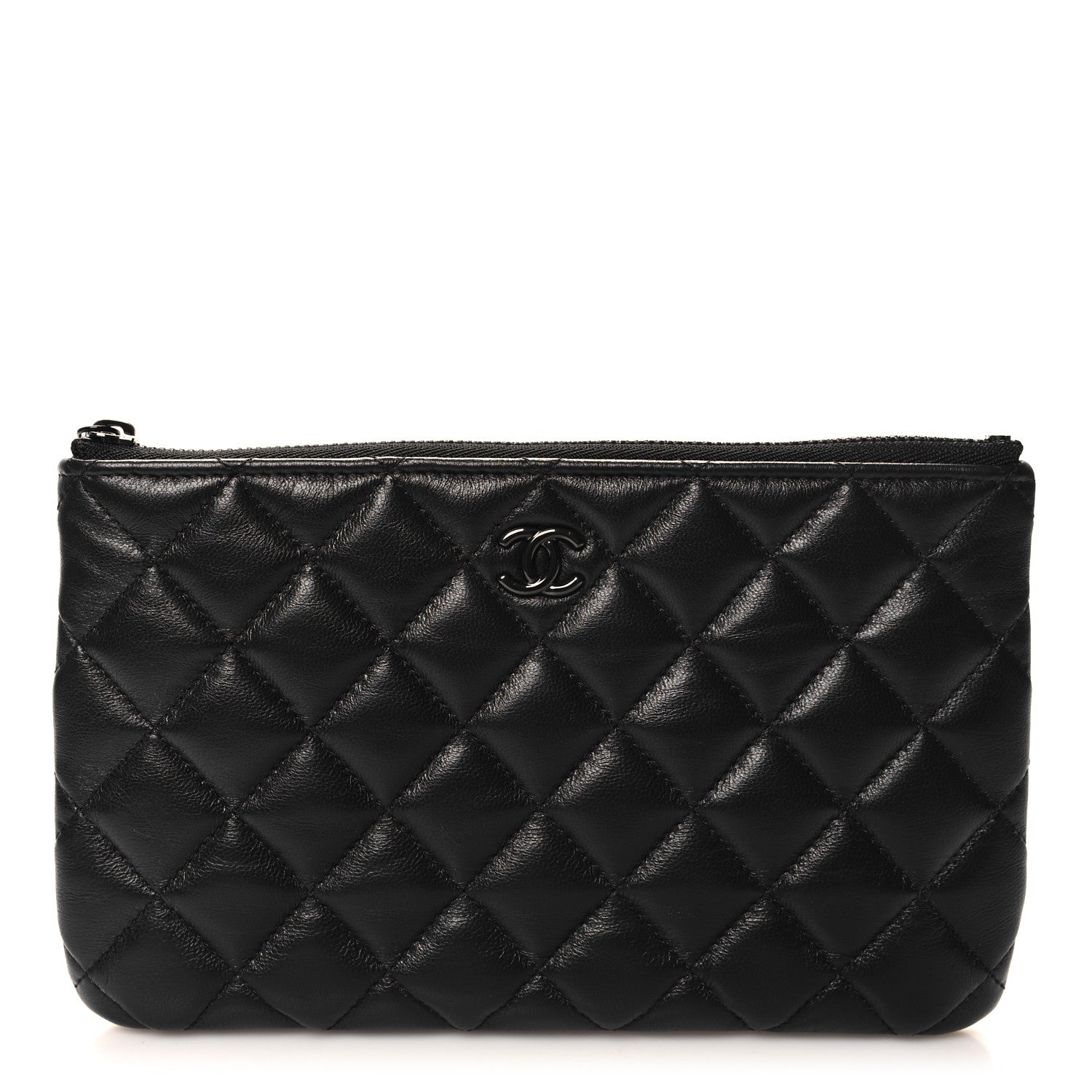 Chanel Lambskin Quilted Cosmetic Case So Black 1 of 8