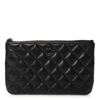 Chanel Lambskin Quilted Cosmetic Case So Black 1 of 8