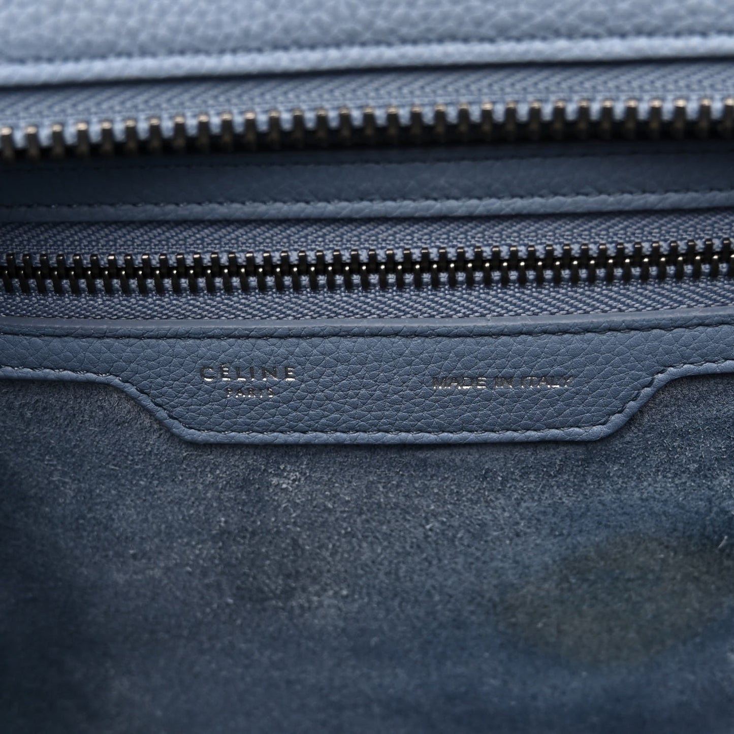 Drummed Calfskin Micro Luggage Medium Blue