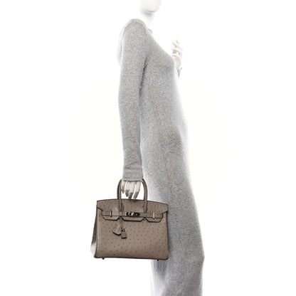 Hermes Ostrich Birkin 30 Mousse 2 of 10