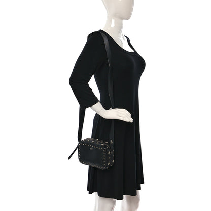 Jimmy Choo Calfskin Star Studded Pegasi Camera Crossbody Bag Black 2 of 8