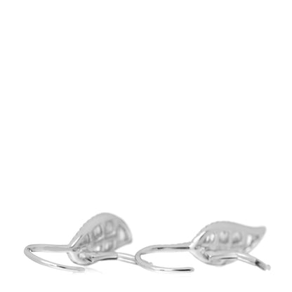 Anita Ko 18K White Gold Diamond Palm Leaf Stem Drop Earrings 3 of 5