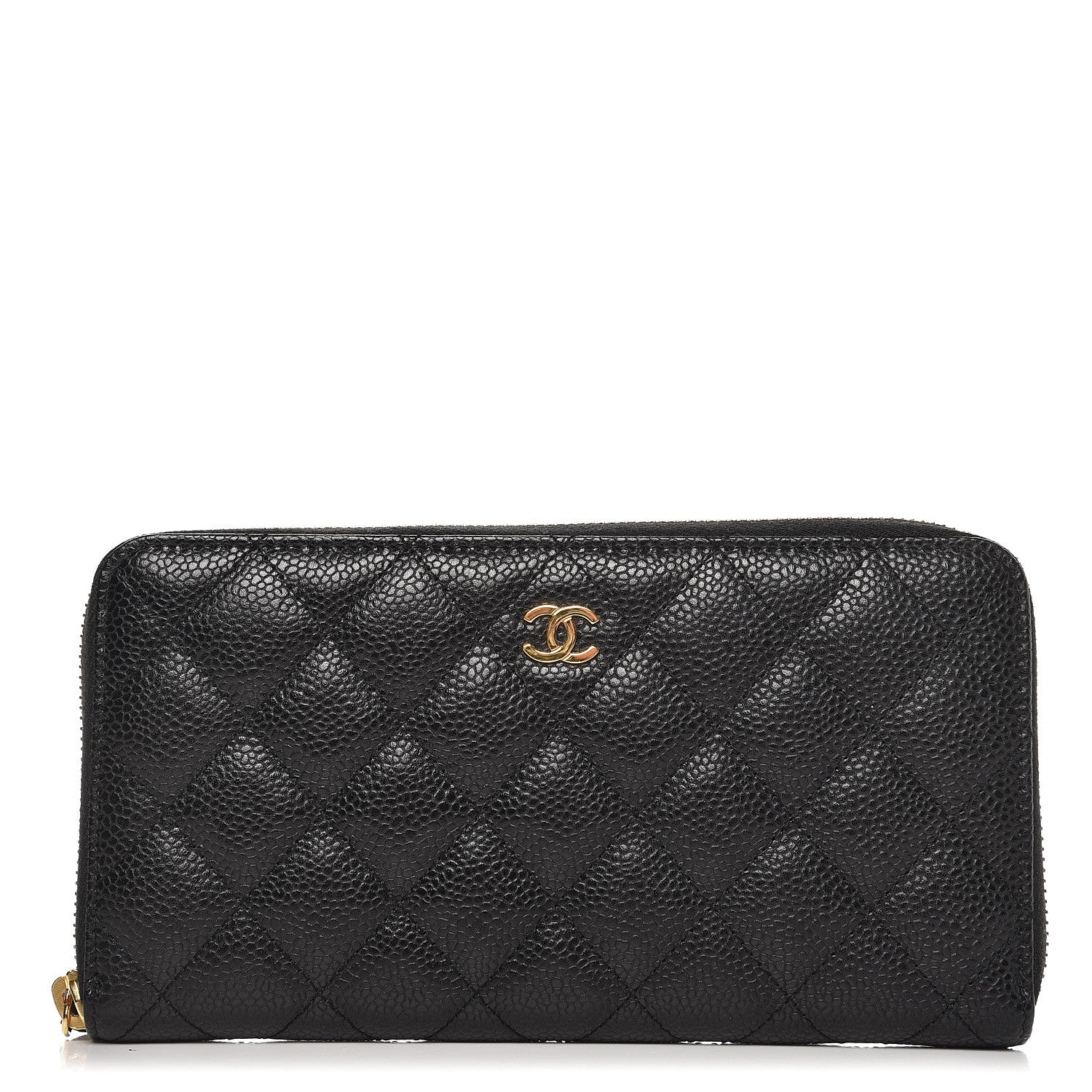 Chanel Caviar Quilted Large Gusset Zip Around Wallet Black 1 of 8