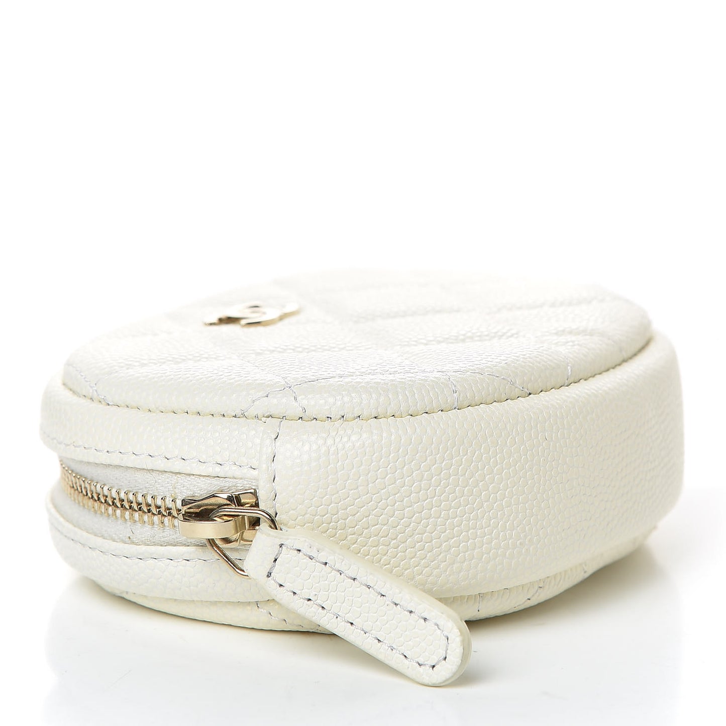 Caviar Quilted Zip Around Classic Coin Purse White