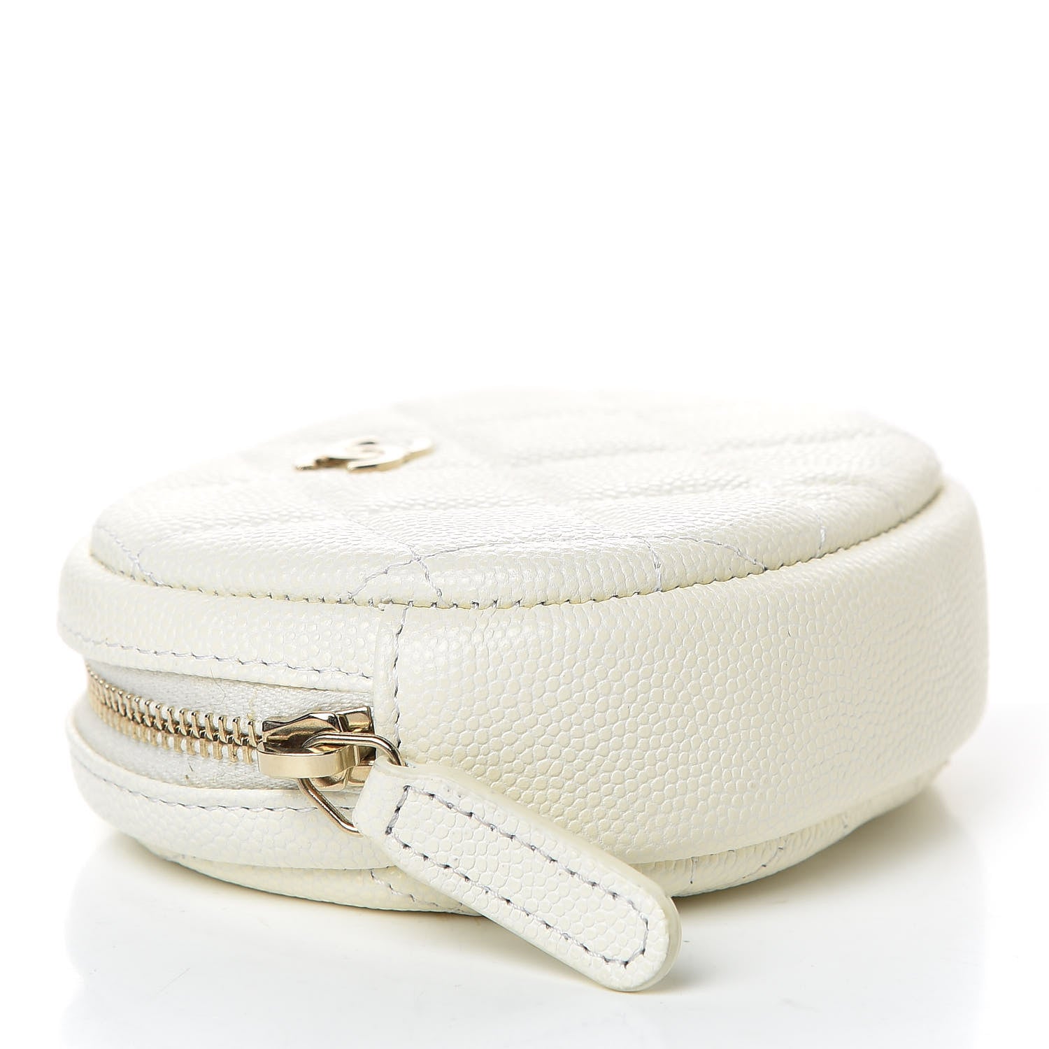 Chanel Caviar Quilted Zip Around Classic Coin Purse White 4 of 8