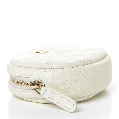 Chanel Caviar Quilted Zip Around Classic Coin Purse White 4 of 8