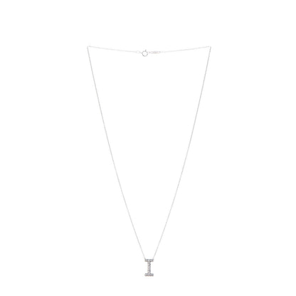 Tiffany Platinum Diamond Letters I Pendant Necklace 3 of 7
