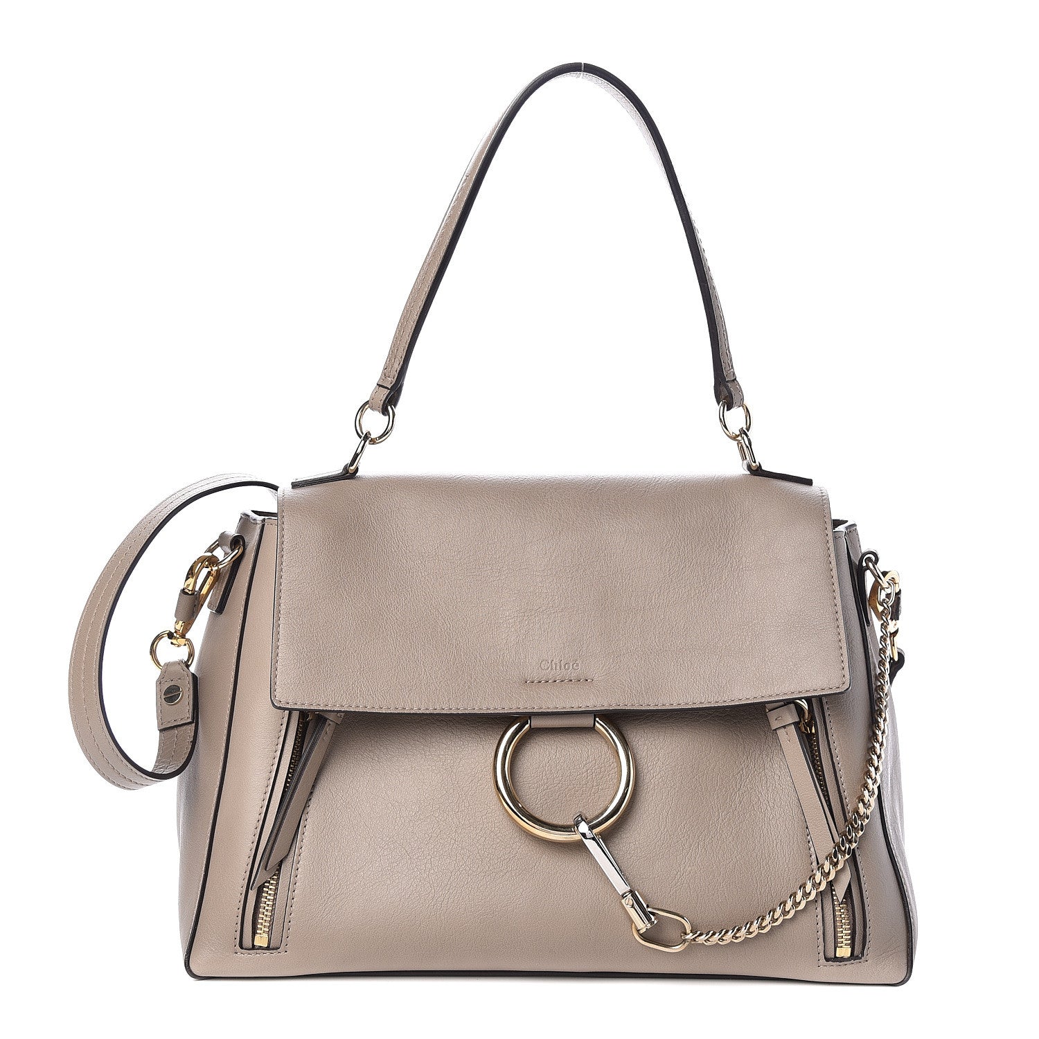 Chloe Calfskin Medium Faye Day Shoulder Bag Motty Grey 1 of 10