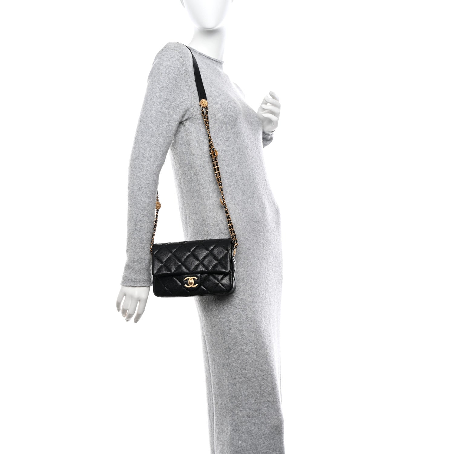 Chanel Caviar Quilted Small Twist Your Buttons Flap Black 2 of 11