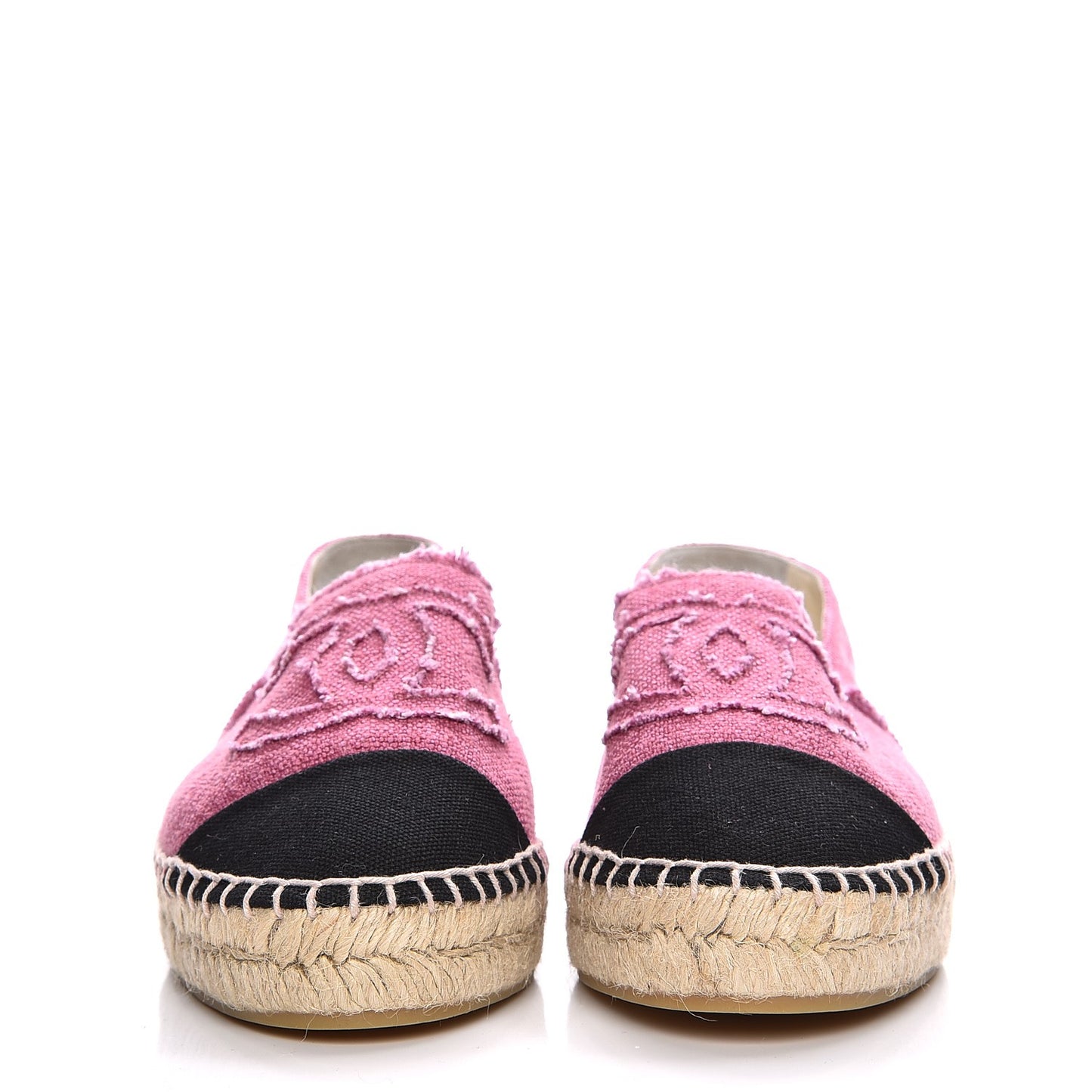 Linen CC Espadrilles 38 Pink Black