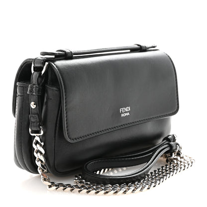 Fendi Shiny Nappa Trapuntata Micro Double Baguette Black 3 of 9