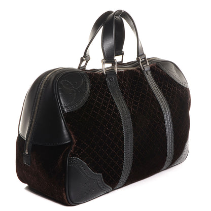 Gucci Velvet Diamante Goldmark Carry On Duffle Bag Brown 3 of 7