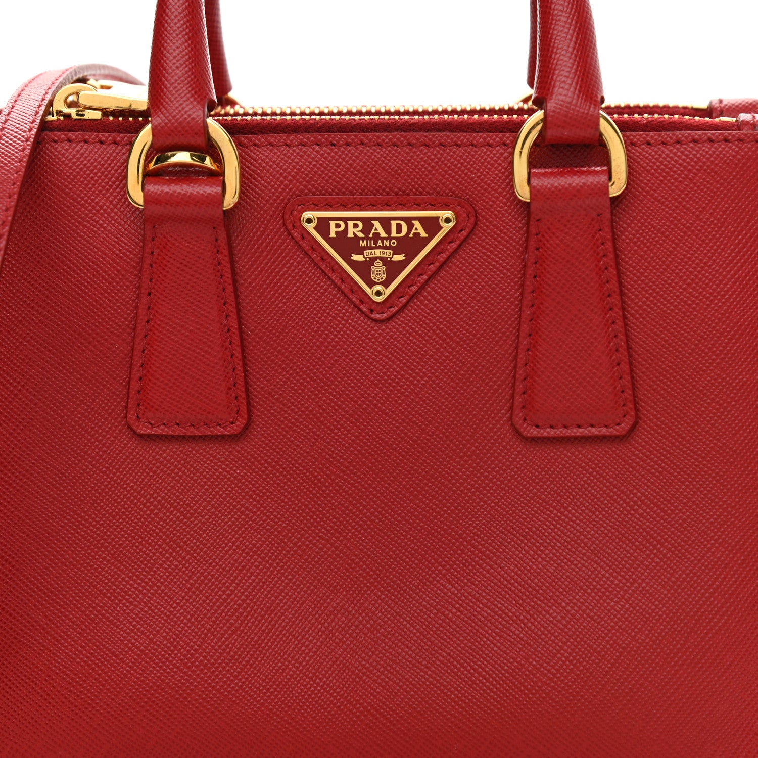 Prada Saffiano Lux Micro Galleria Double Zip Tote Fuoco 8 of 10