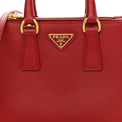 Prada Saffiano Lux Micro Galleria Double Zip Tote Fuoco 8 of 10