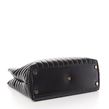Saint Laurent Calfskin Y Quilted Monogram Large Loulou Shopper Black 4 of 9