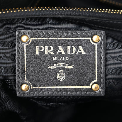 Prada Soft Calf Shopping Satchel Black 6 of 11