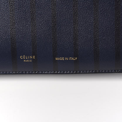 Celine Grained Calfskin Striped Tri-Fold Clutch Midnight 6 of 8