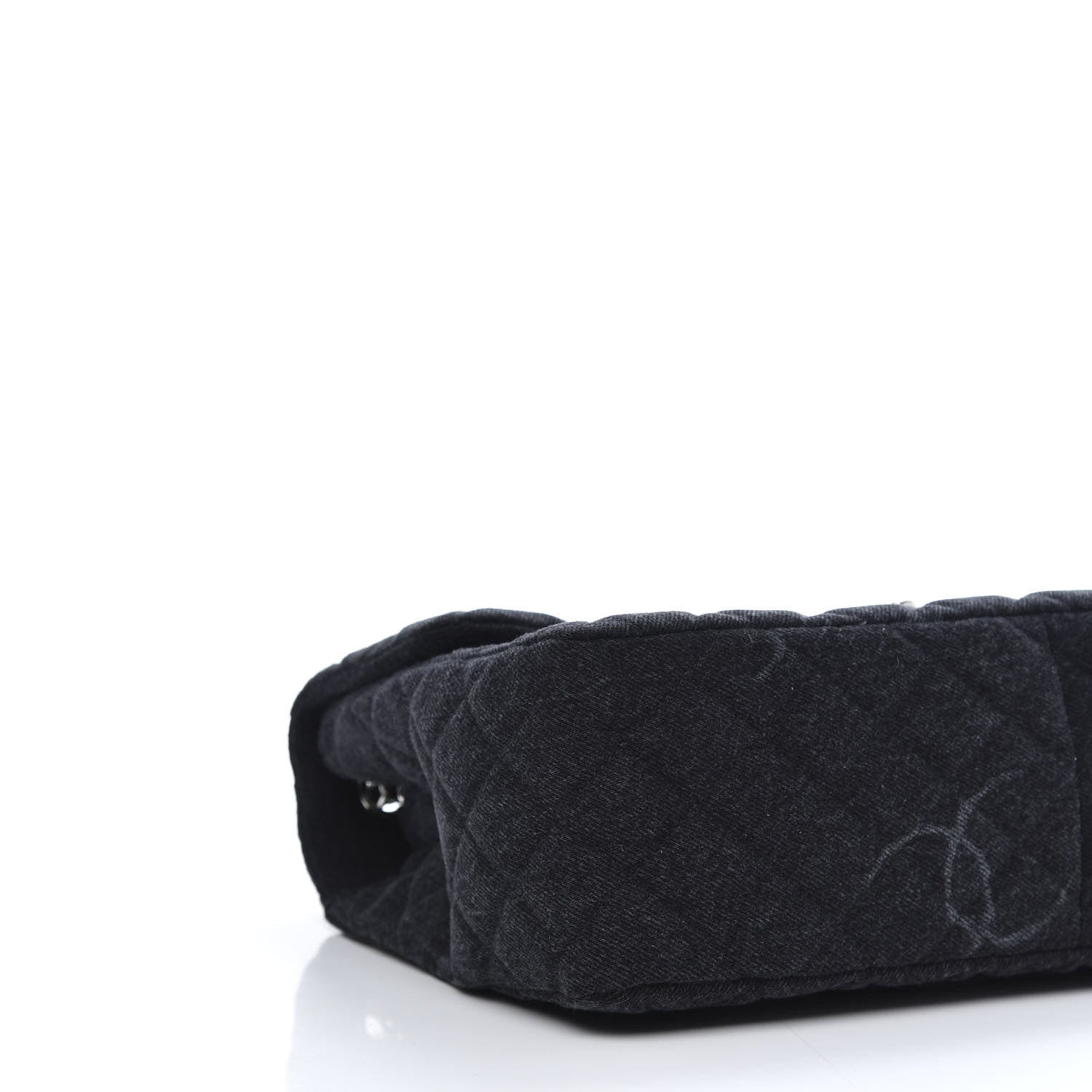 Chanel Denim Quilted CC Print Jumbo Single Flap Black 6 of 11