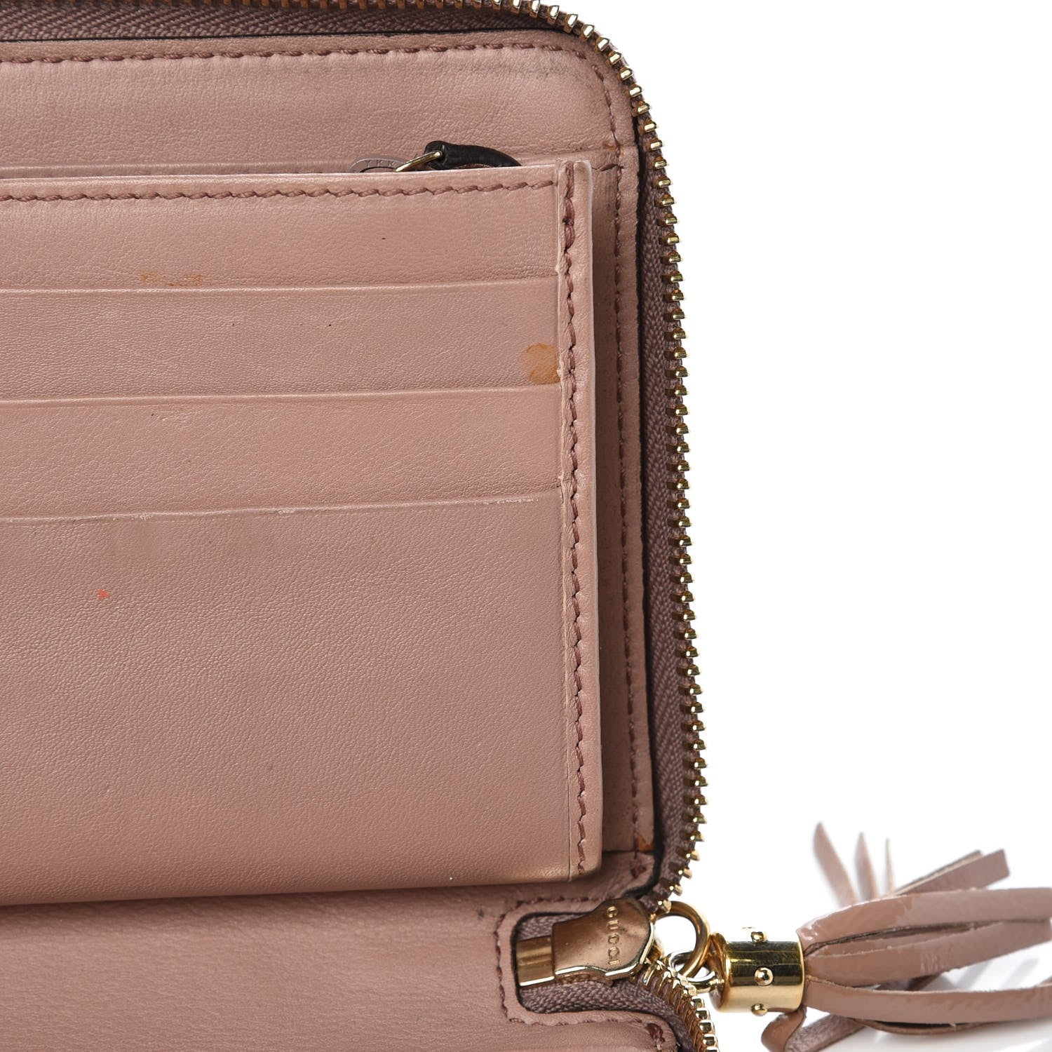 Gucci Patent Soho Zip Around Wallet Dark Cipria 16 of 17