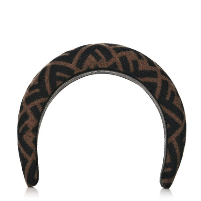 Fendi Wool Cashmere FF Logo Headband Tobacco 1 of 6