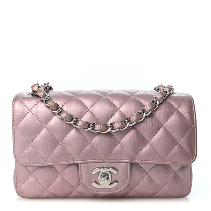 Chanel Metallic Calfskin Quilted Mini Rectangular Flap Pink 1 of 12