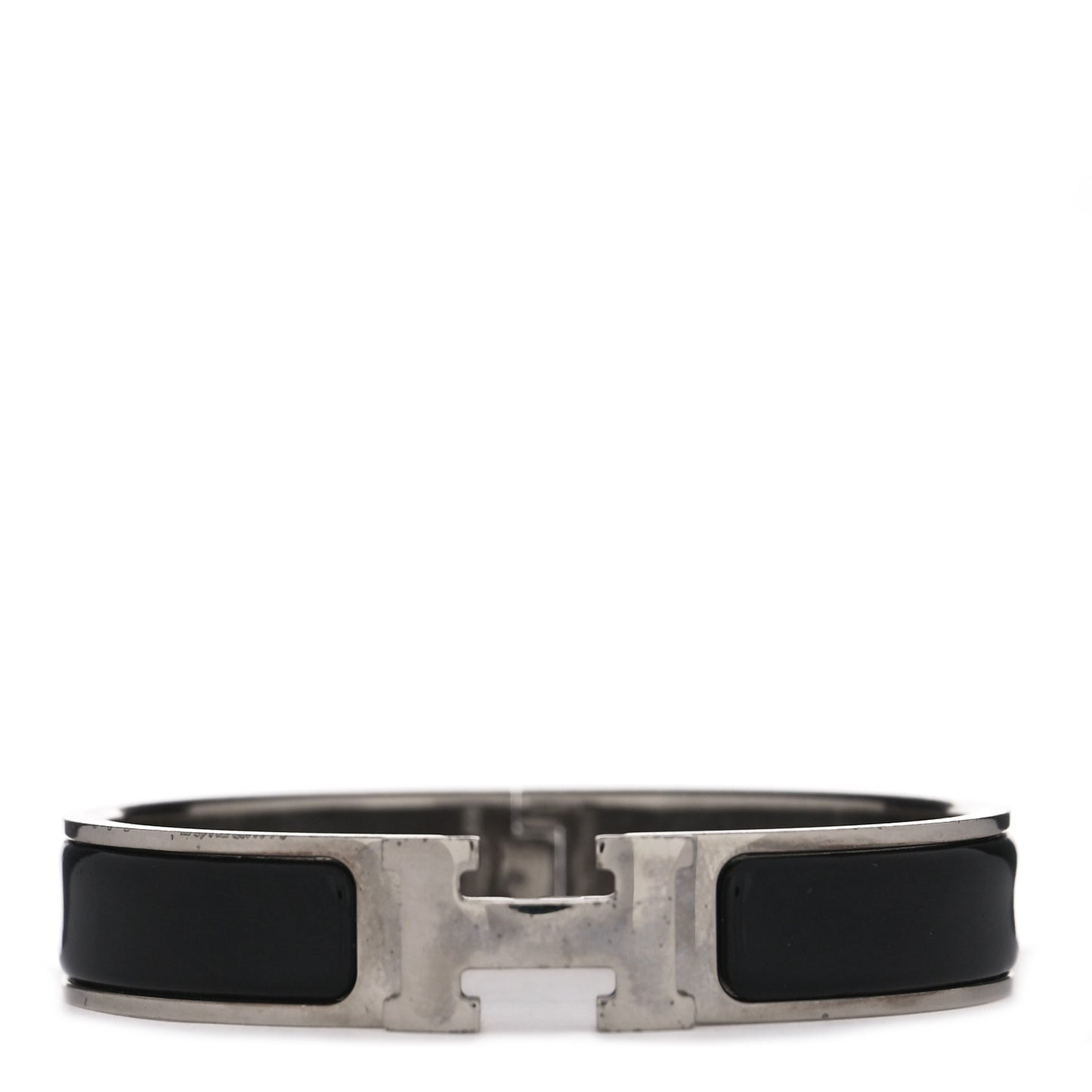 Enamel Narrow Clic Clac H Bracelet PM Black