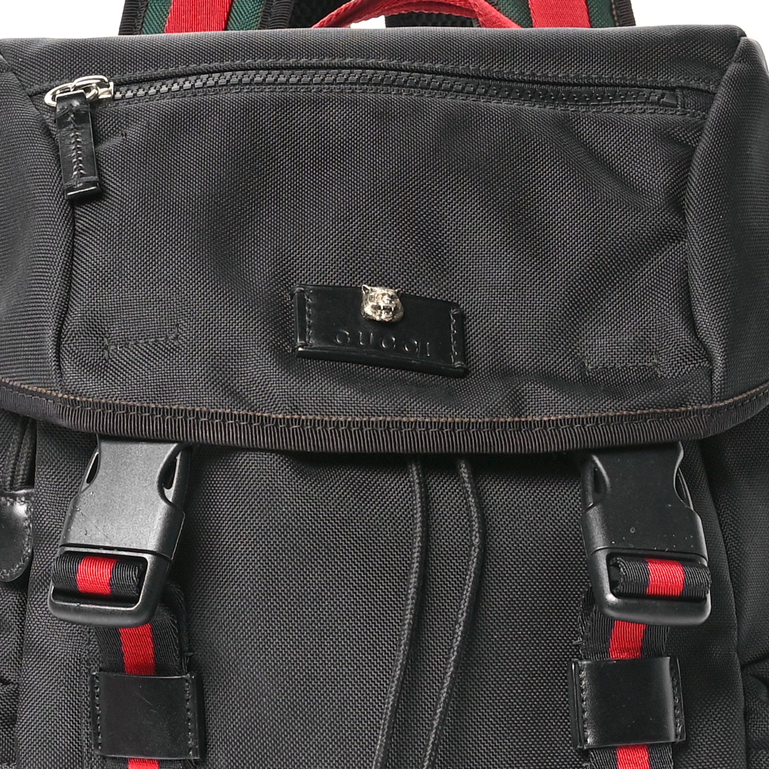 Gucci Techno Canvas Web Double Buckle Backpack Black 8 of 10