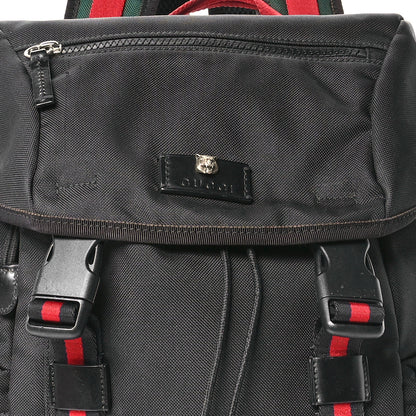 Gucci Techno Canvas Web Double Buckle Backpack Black 8 of 10