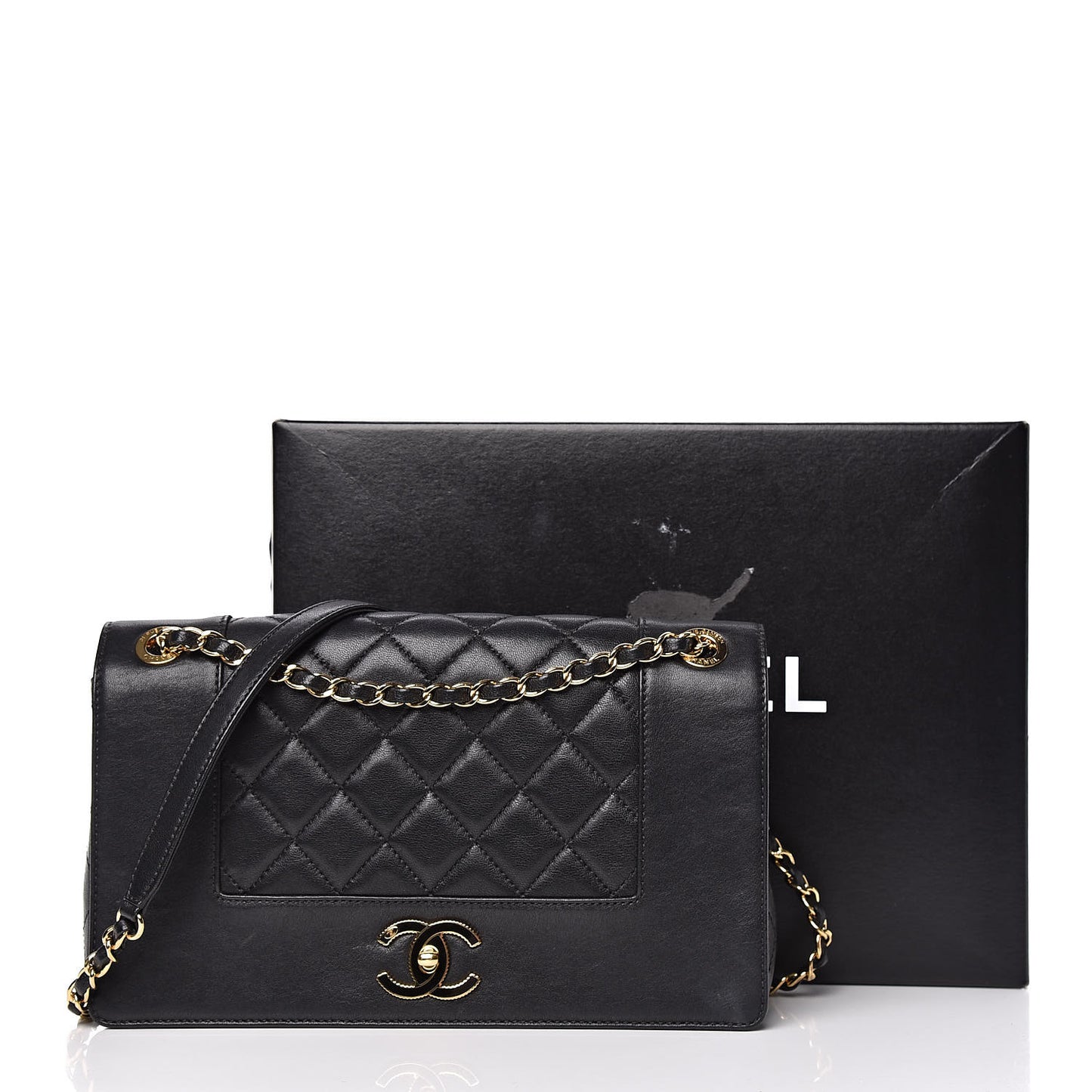 Sheepskin Quilted Vintage Mademoiselle Flap Black