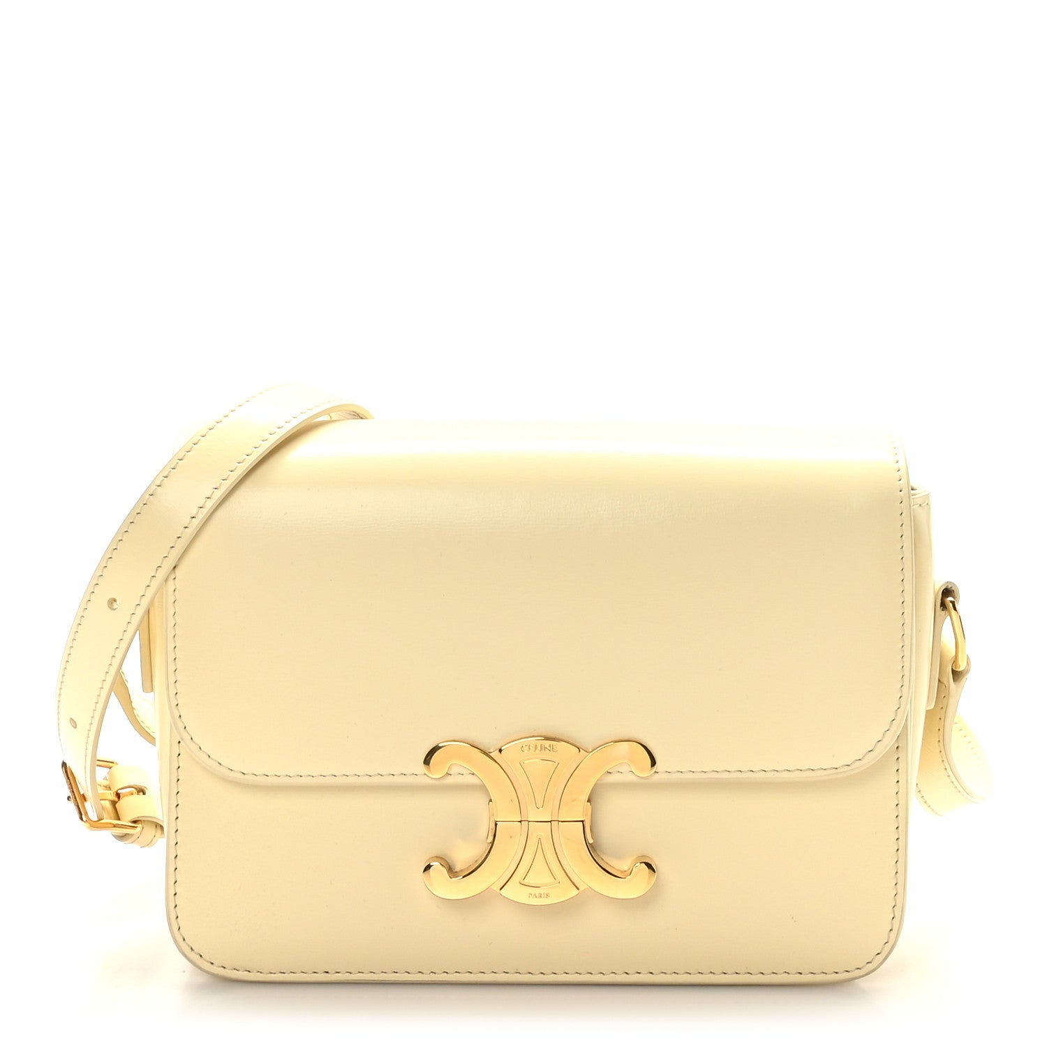 Celine Shiny Calfskin Teen Triomphe Light Yellow 1 of 9