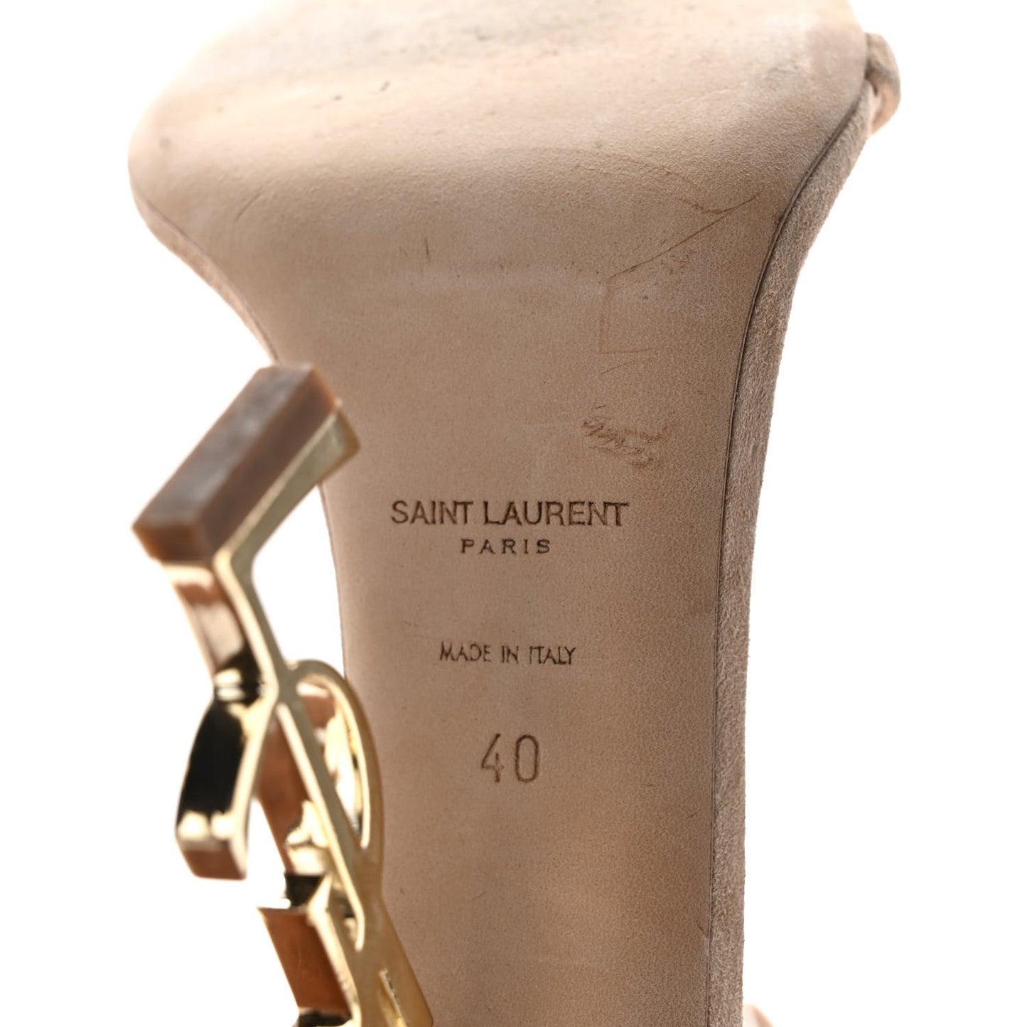 Suede Calfskin Opyum 110 Sandals 40 Cachemere Pale Gold