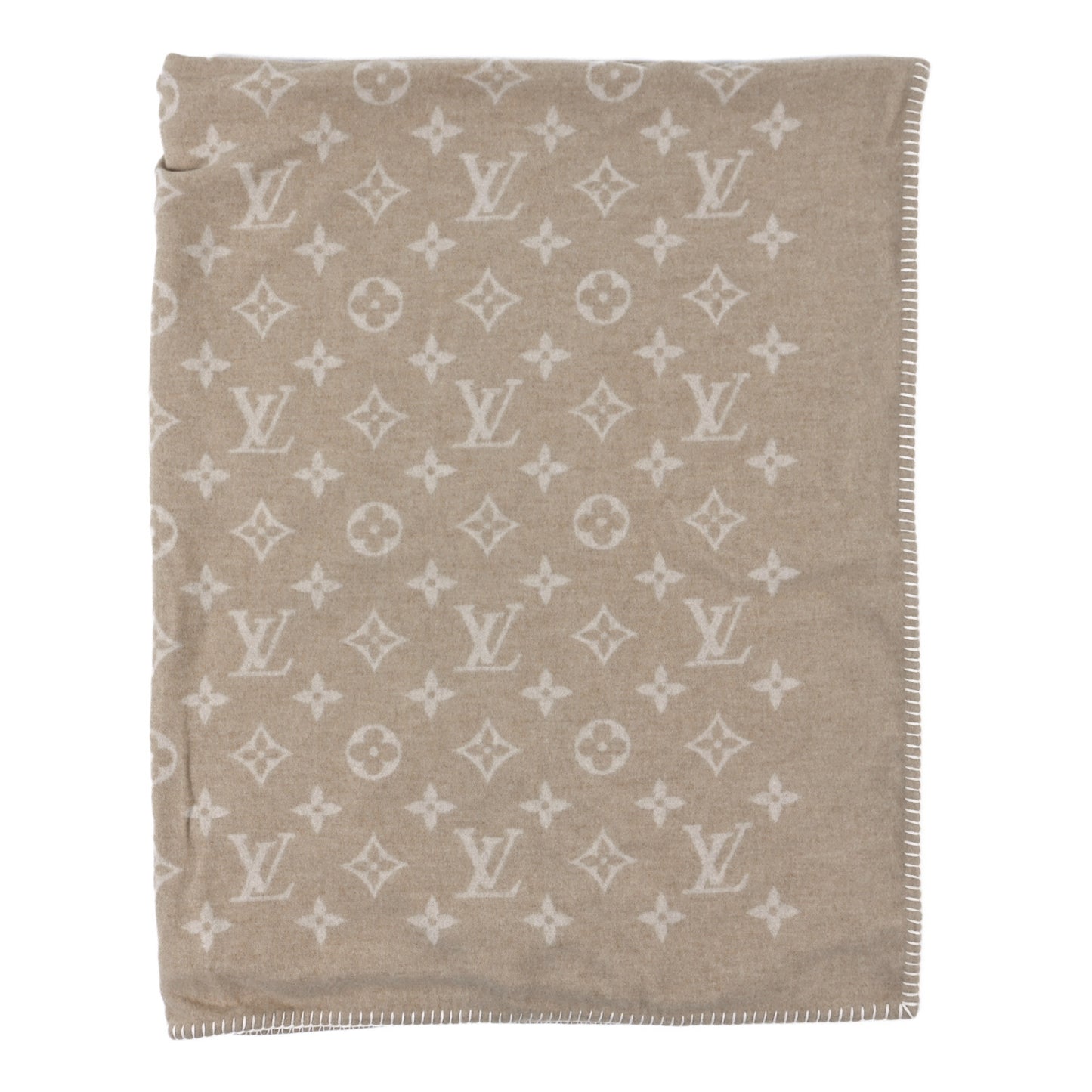 Wool Cashmere Neo Monogram Blanket Beige