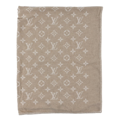 Louis Vuitton Wool Cashmere Neo Monogram Blanket Beige 1 of 3