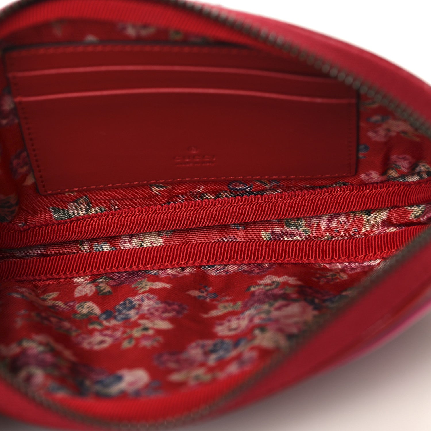 Gucci Patent Rubber Game Patch Logo Belt Bag 95 38 Hibiscus Red