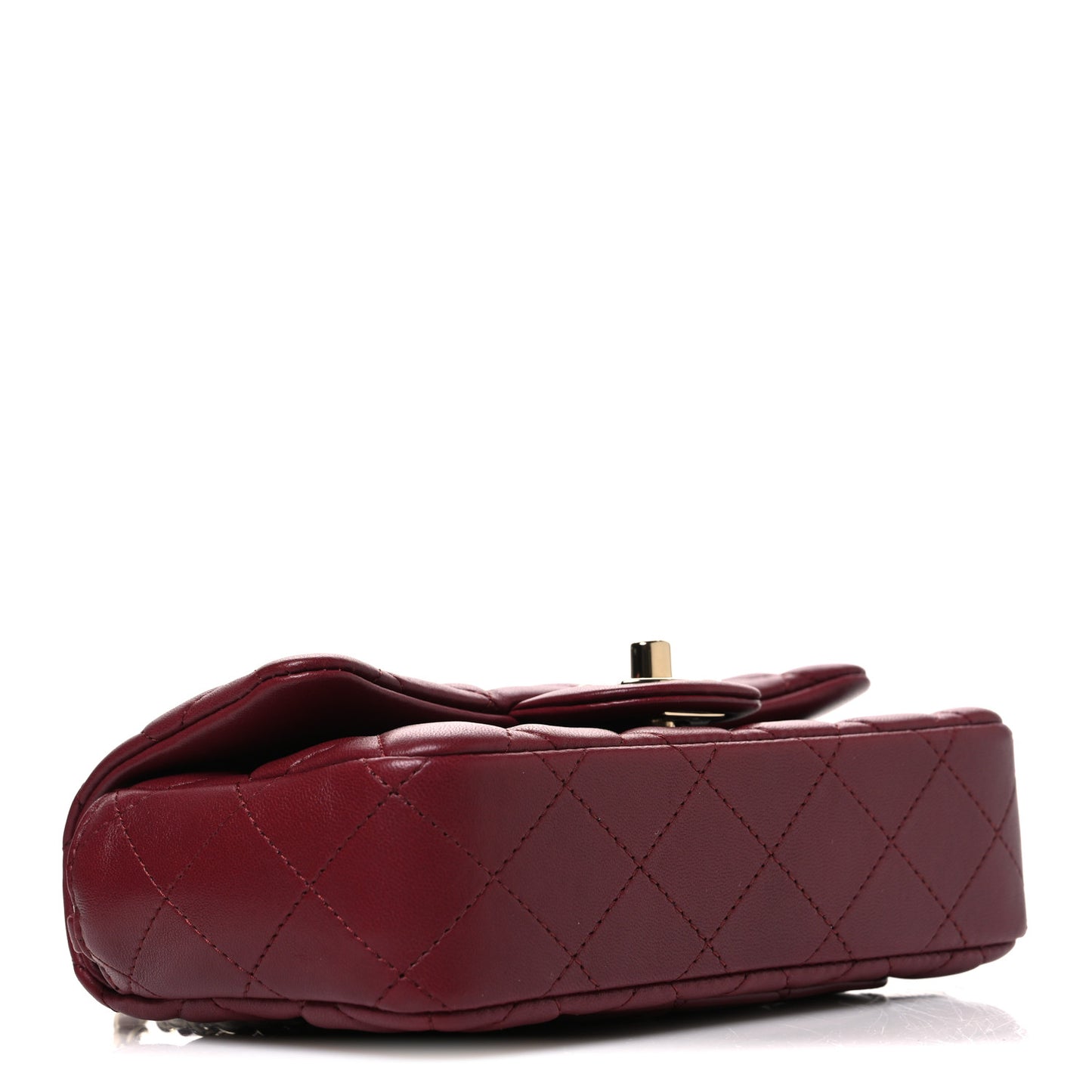 Lambskin Quilted Extra Mini Flap Bag Burgundy