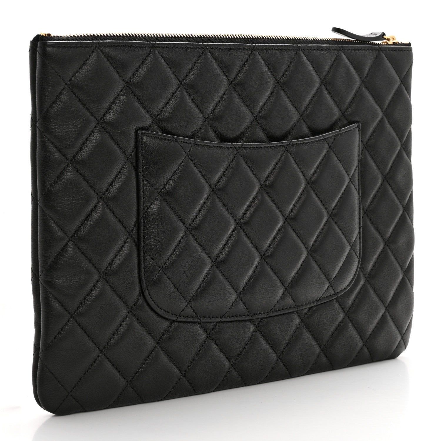 Chanel Lambskin Quilted Egyptian Amulet Zipped Pouch Black 3 of 8