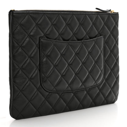 Chanel Lambskin Quilted Egyptian Amulet Zipped Pouch Black 3 of 8