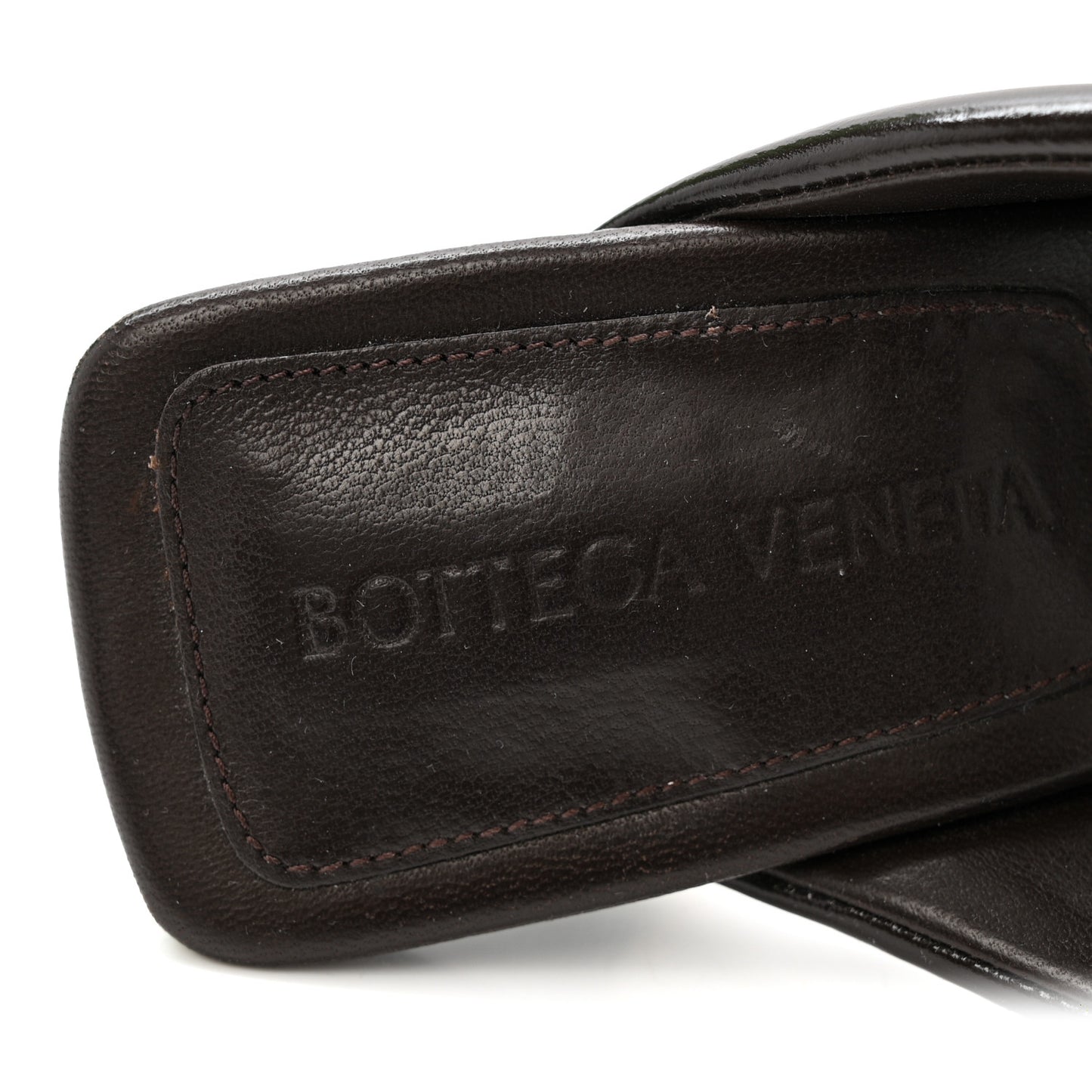 Shiny Calfskin Riva 90mm Mule Sandals 35 Fondant
