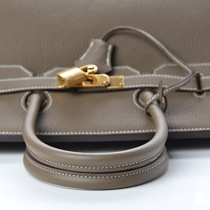 Hermes Taurillon Clemence Birkin 35 Etoupe 31 of 31