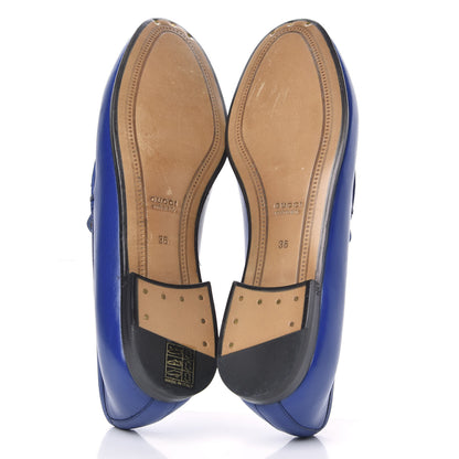 Gucci Malaga Kid Womens Jordaan Loafers 36 Electric Blue 5 of 11