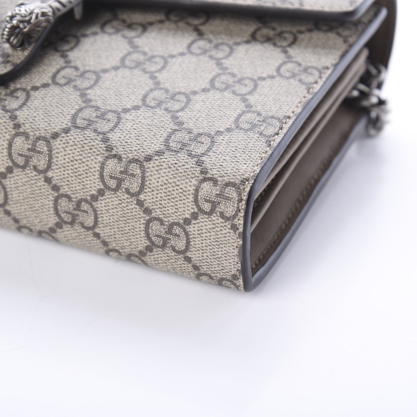 GG Supreme Monogram Mini Dionysus Chain Wallet Beige Taupe