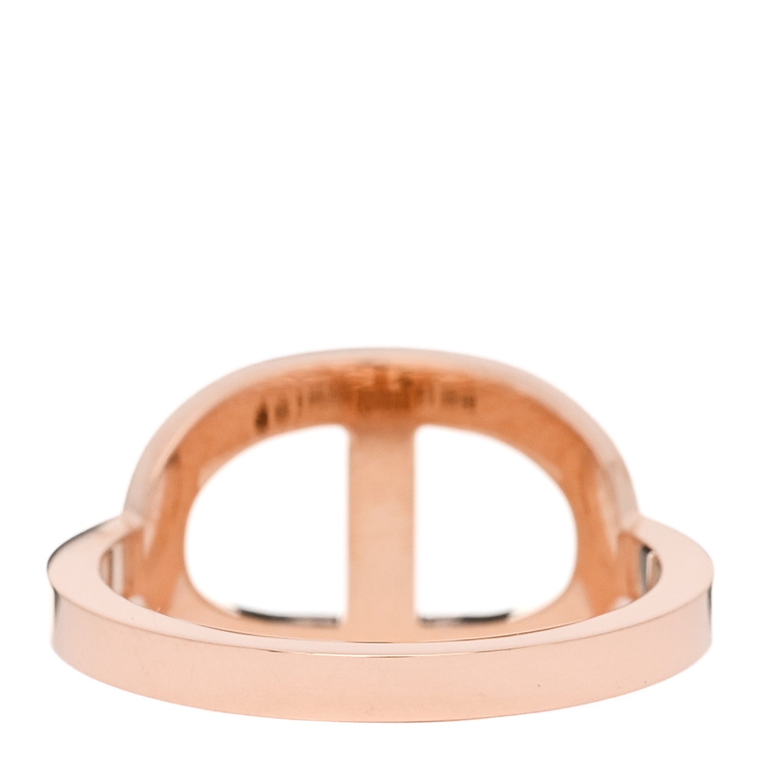 Hermes 18K Rose Gold Diamond MM Chaine d'Ancre Contour Ring 49 4.75 3 of 5