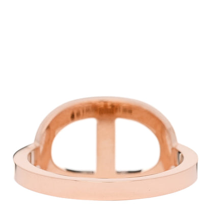 Hermes 18K Rose Gold Diamond MM Chaine d'Ancre Contour Ring 49 4.75 3 of 5