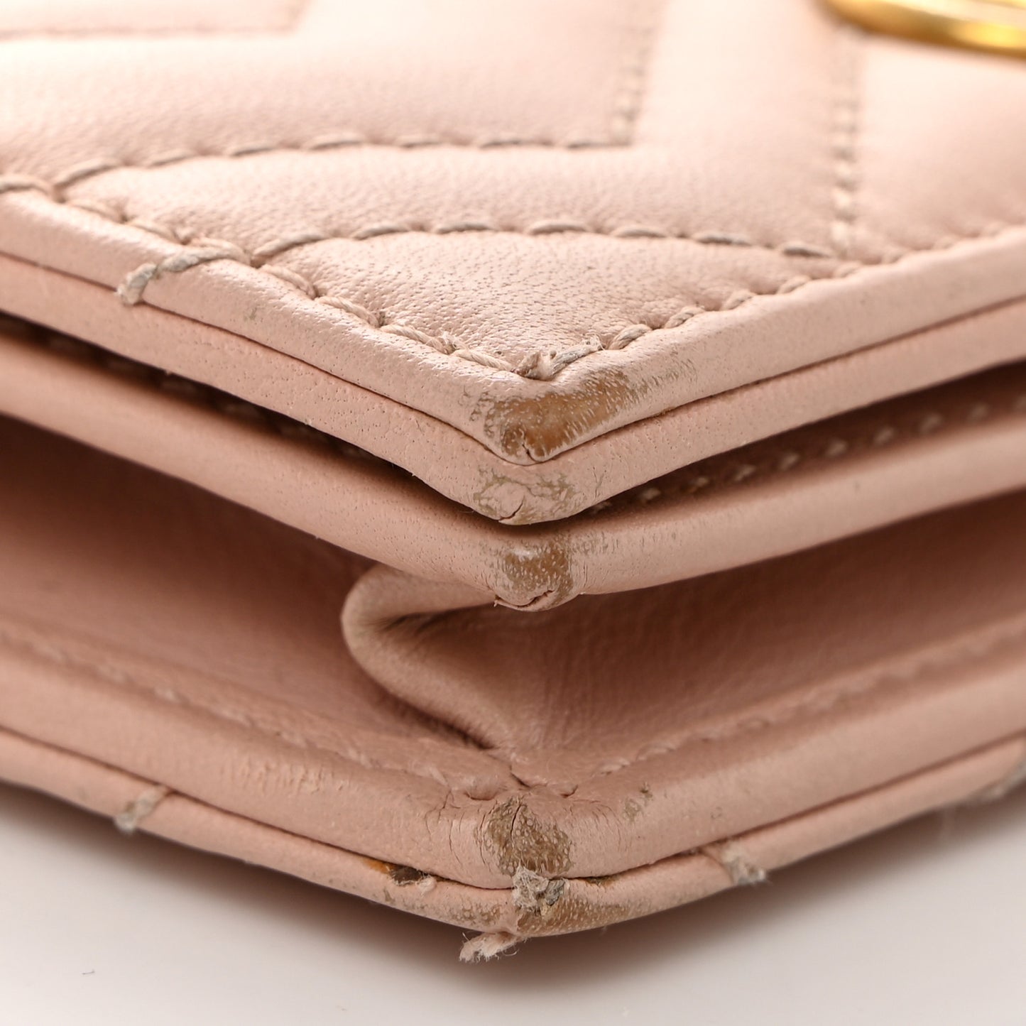 Calfskin Matelasse GG Marmont Card Case Wallet Perfect Pink
