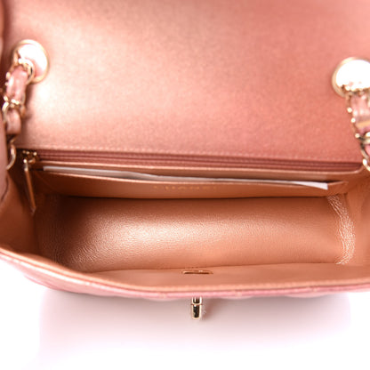 Chanel Metallic Lambskin Quilted Ombre Mini Rectangular Flap Pink 5 of 11